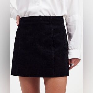 NWT Madewell Classic Black Alexa Chung for Madewell Corduroy Mini Skirt - 0